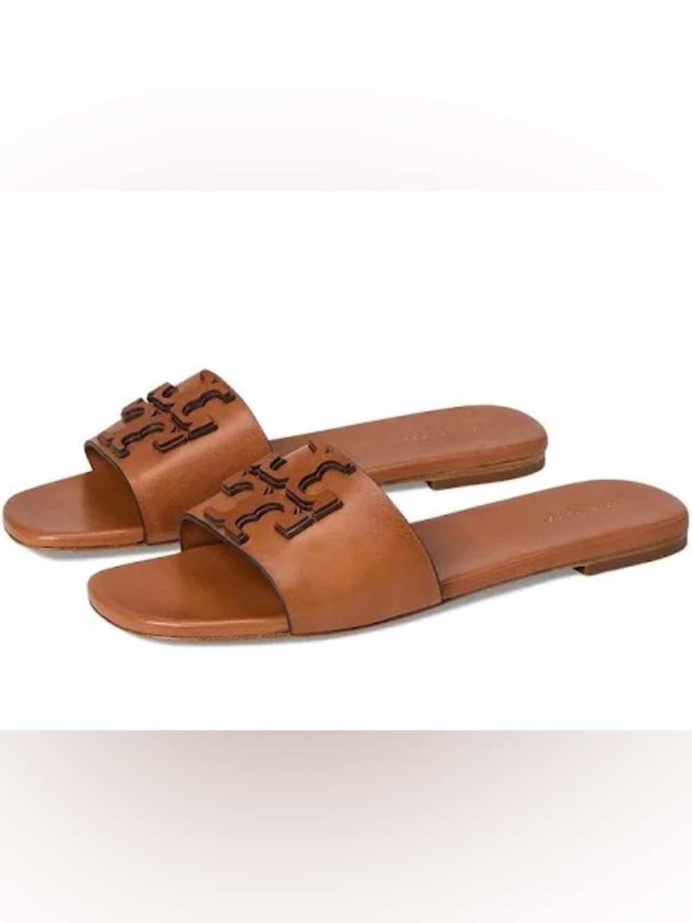Tory Burch Ines Tan Leather Slide Sandals, NEW 10